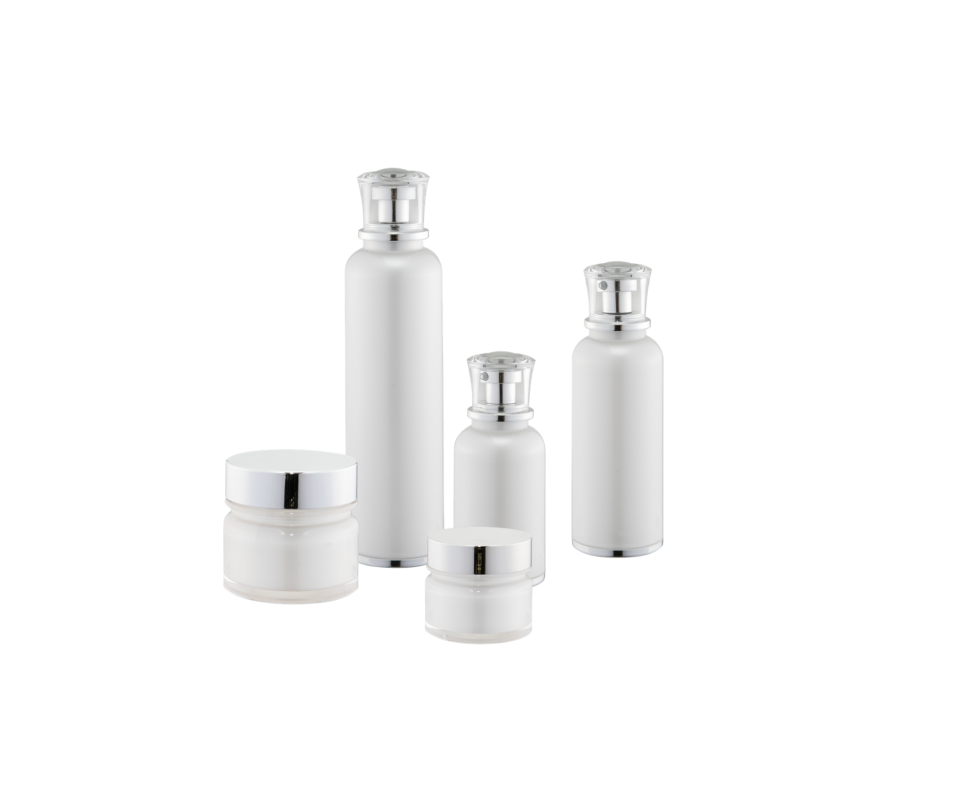 KR-4012 Pacote cosmético redondo de alta classe, frasco de loção acrílica e frasco de creme