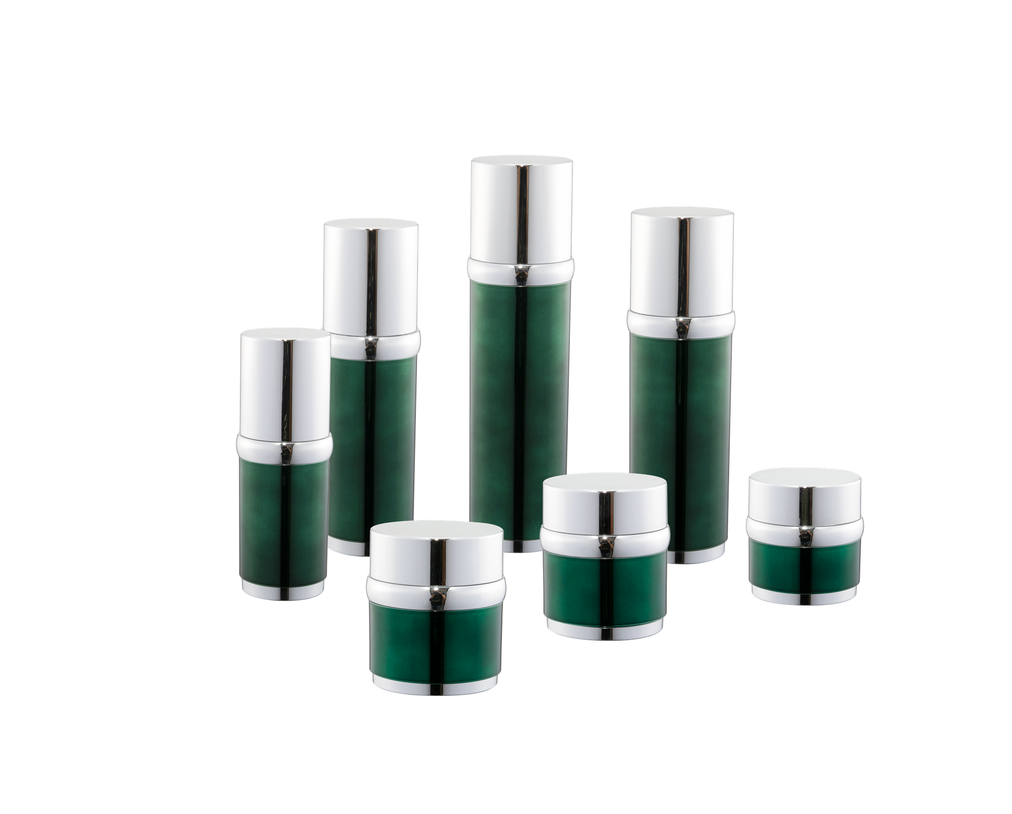 Kit de embalagem de cosméticos KR-4004 para garrafa de acrílico cosmético e frasco de acrílico dourado brilhante