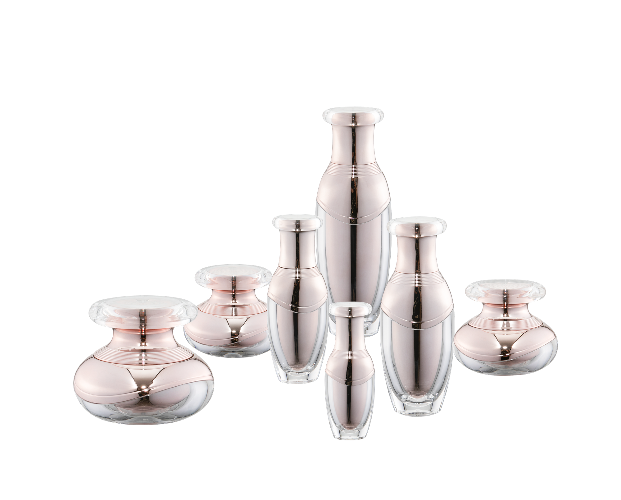 Frasco de loção de luxo KR-4006 e frasco recipiente de creme, embalagens cosméticas de acrílico